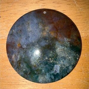 Round Multicolor Stone Pendant agate.  #27